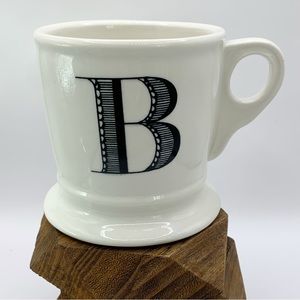 Anthropologie letter B monogram initial footed coffee tea ceramic mug